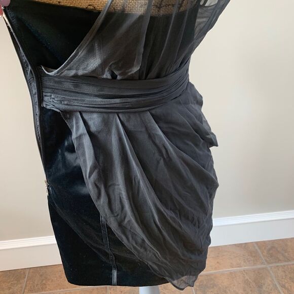 BEBE Black Silk Lined Bustier Dress Sz XS - Picture 8 of 15